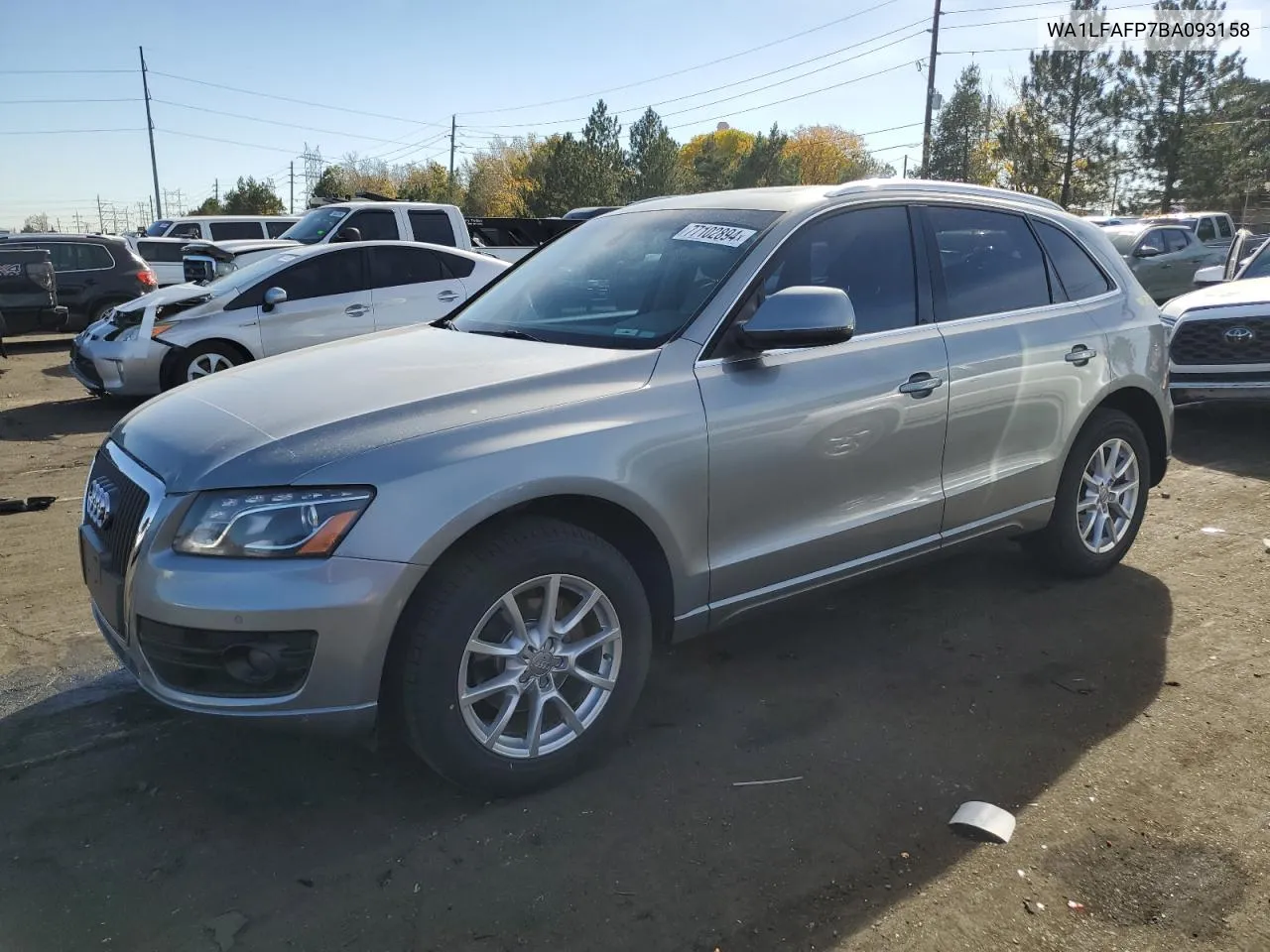 2011 Audi Q5 Premium Plus VIN: WA1LFAFP7BA093158 Lot: 77102894