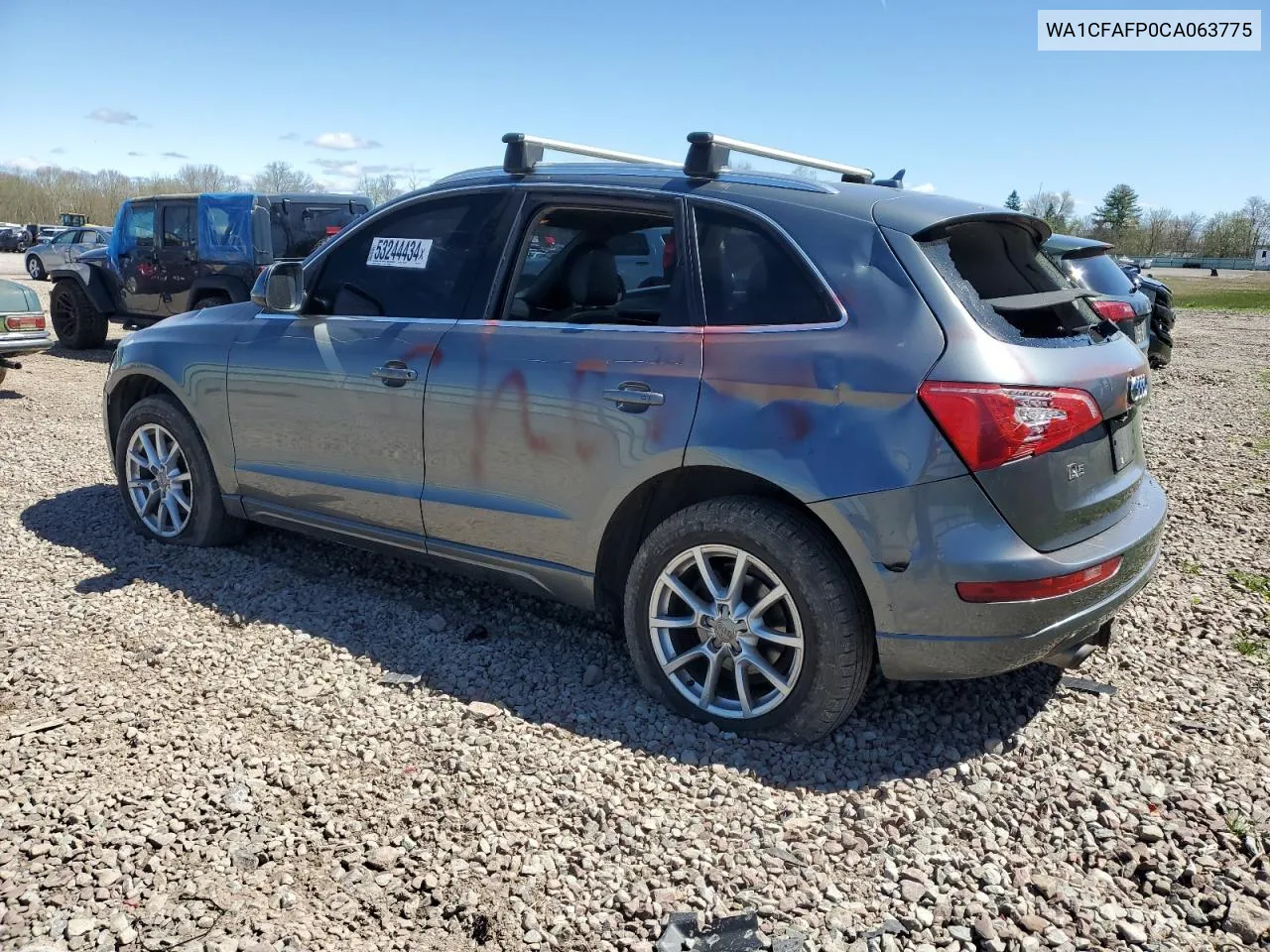 2012 Audi Q5 Premium VIN: WA1CFAFP0CA063775 Lot: 53244434