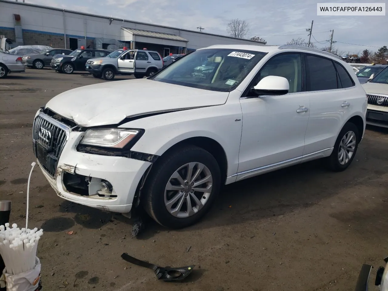 2015 Audi Q5 Premium VIN: WA1CFAFP0FA126443 Lot: 77443074