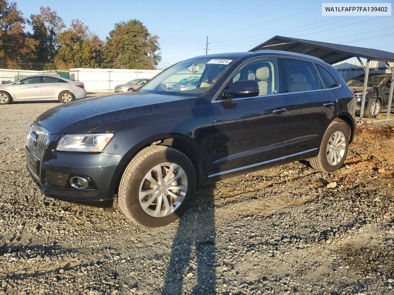 2015 Audi Q5 Premium Plus VIN: WA1LFAFP7FA139402 Lot: 77779324