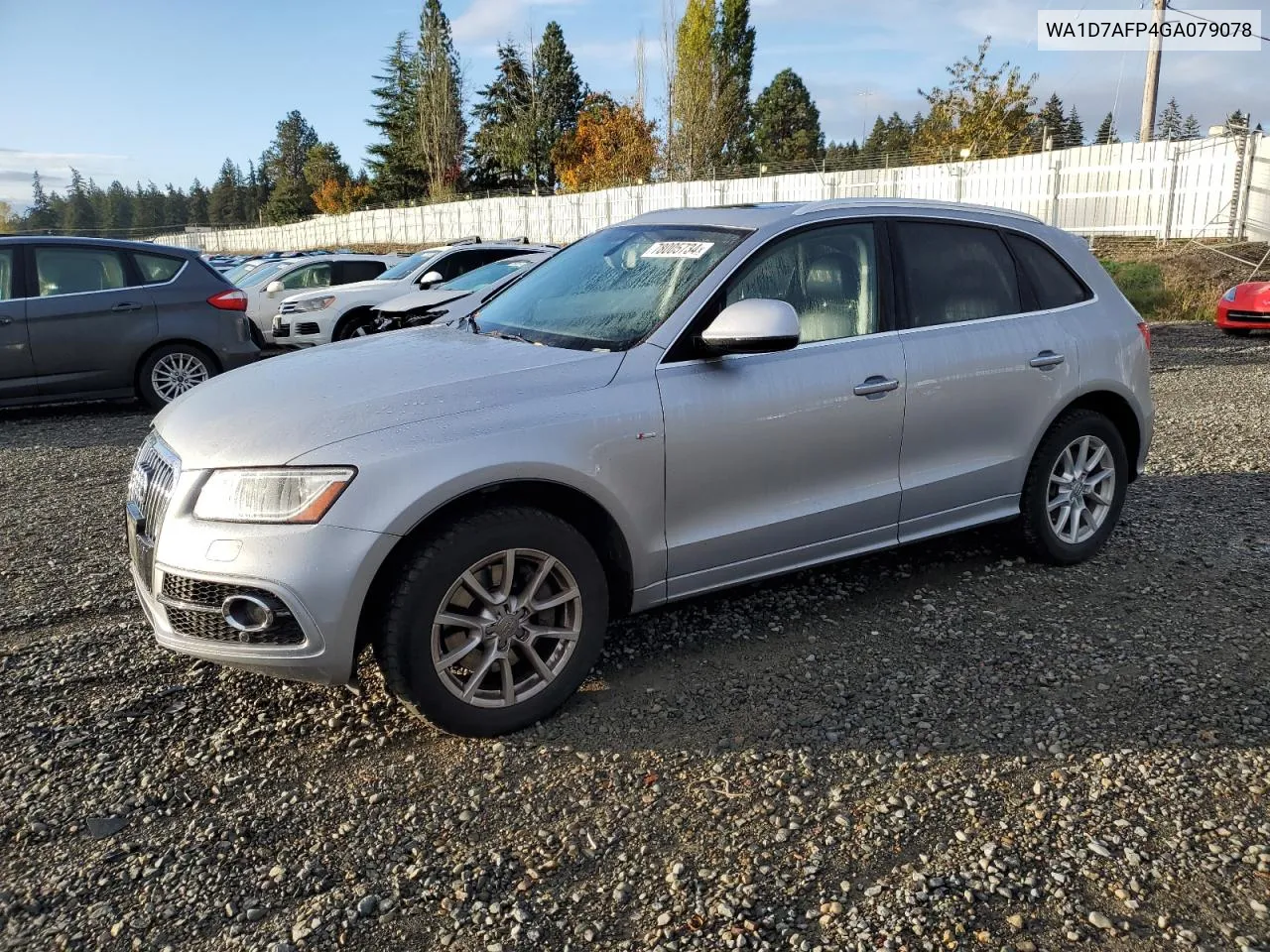 2016 Audi Q5 Premium Plus S-Line VIN: WA1D7AFP4GA079078 Lot: 78005734