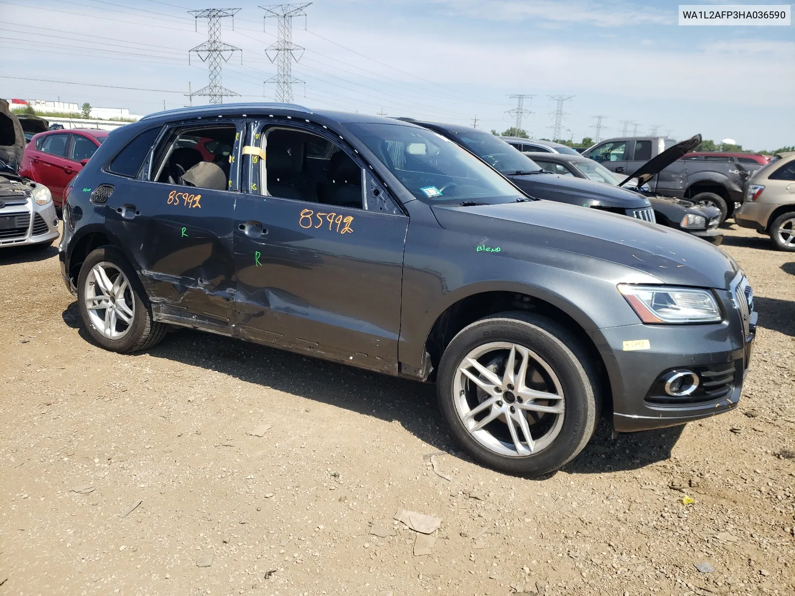 2017 Audi Q5 Premium Plus VIN: WA1L2AFP3HA036590 Lot: 68348274