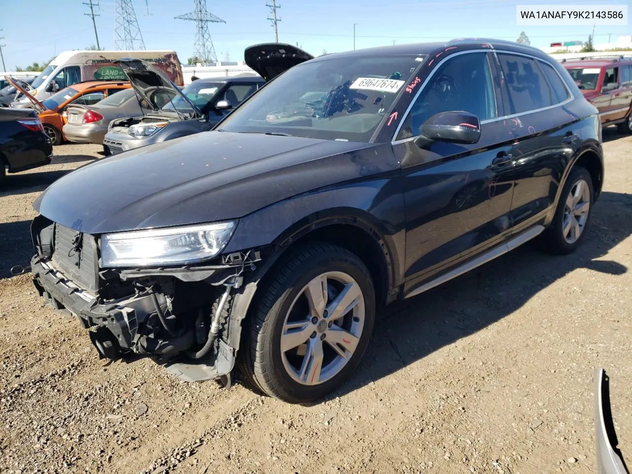 2019 Audi Q5 Premium VIN: WA1ANAFY9K2143586 Lot: 69647674