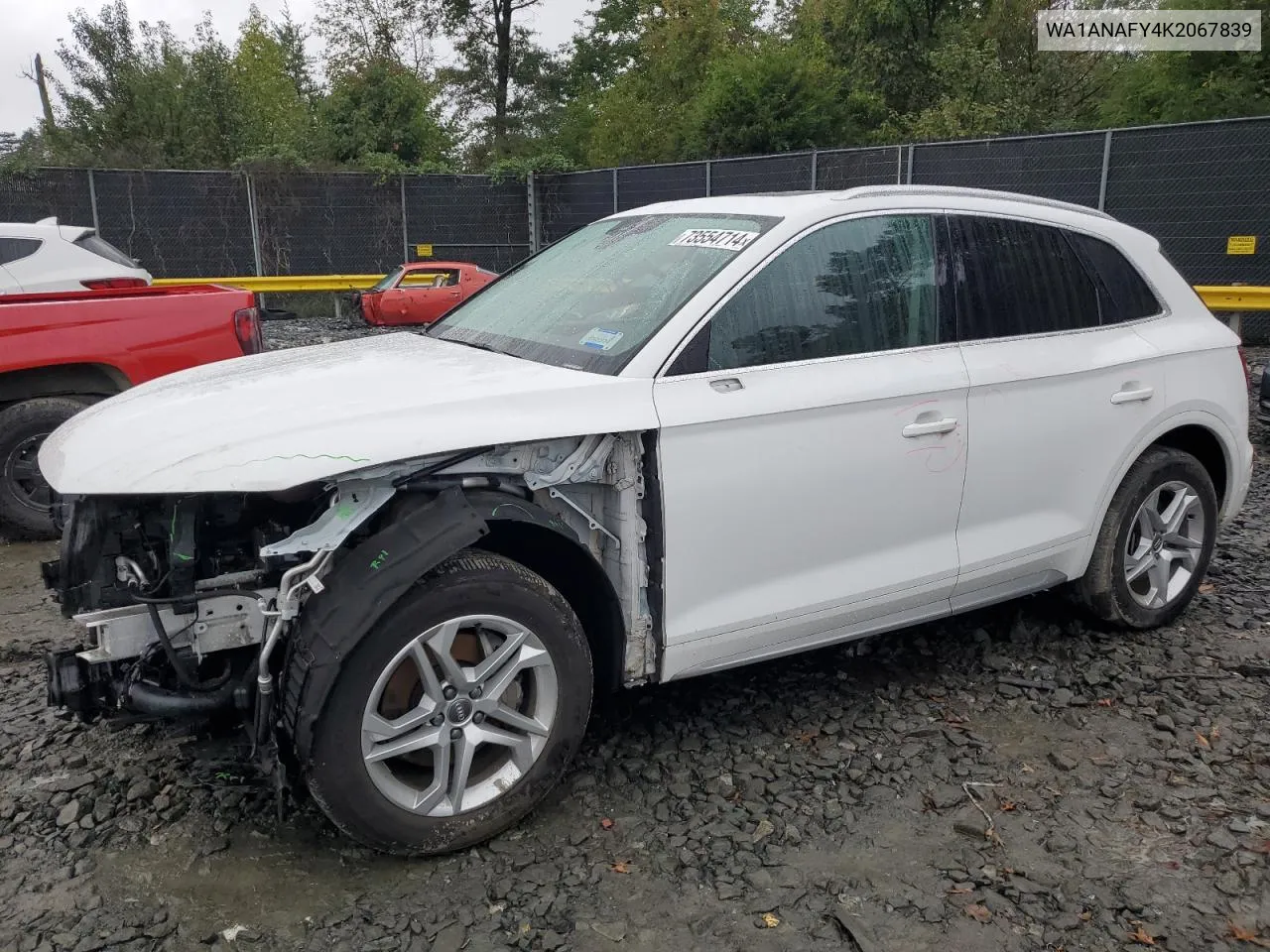 2019 Audi Q5 Premium VIN: WA1ANAFY4K2067839 Lot: 73554714