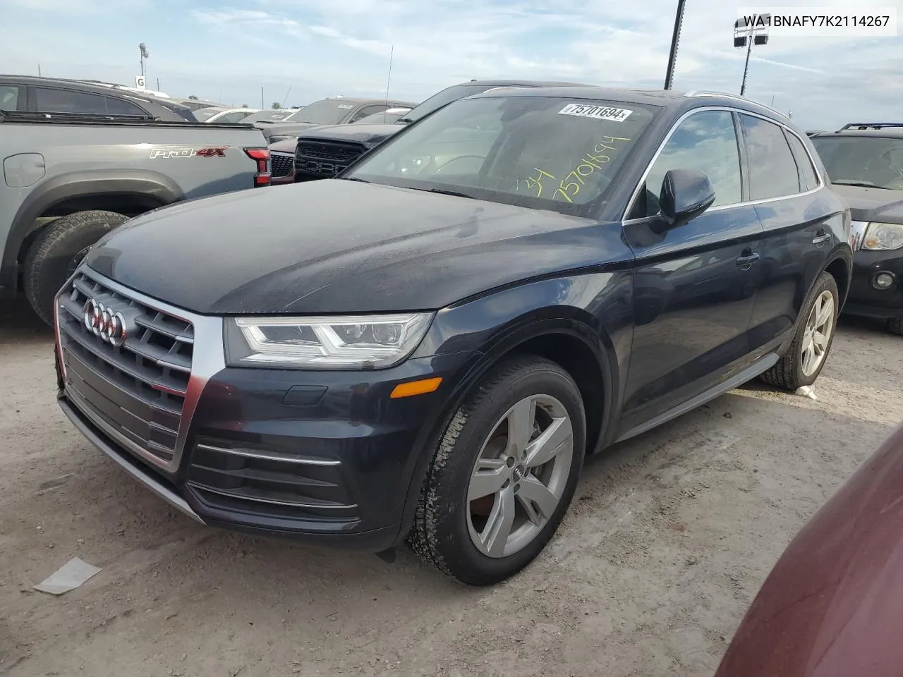 2019 Audi Q5 Premium Plus VIN: WA1BNAFY7K2114267 Lot: 75701694