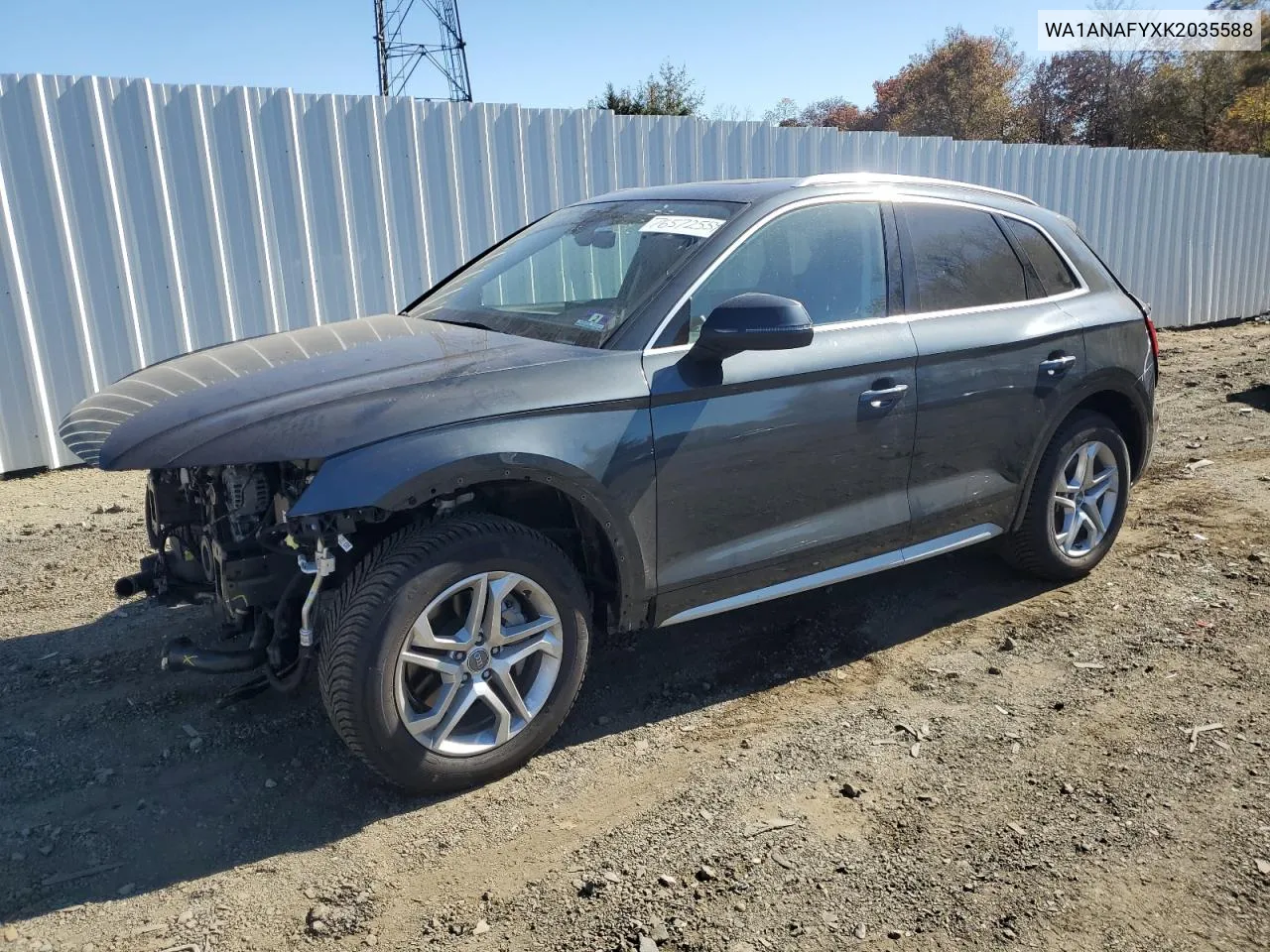 2019 Audi Q5 Premium VIN: WA1ANAFYXK2035588 Lot: 76572554