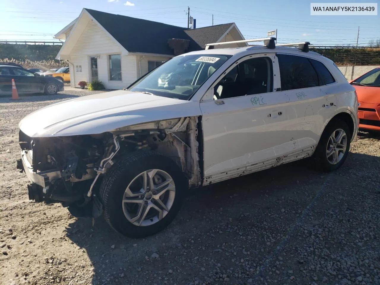 2019 Audi Q5 Premium VIN: WA1ANAFY5K2136439 Lot: 80335584