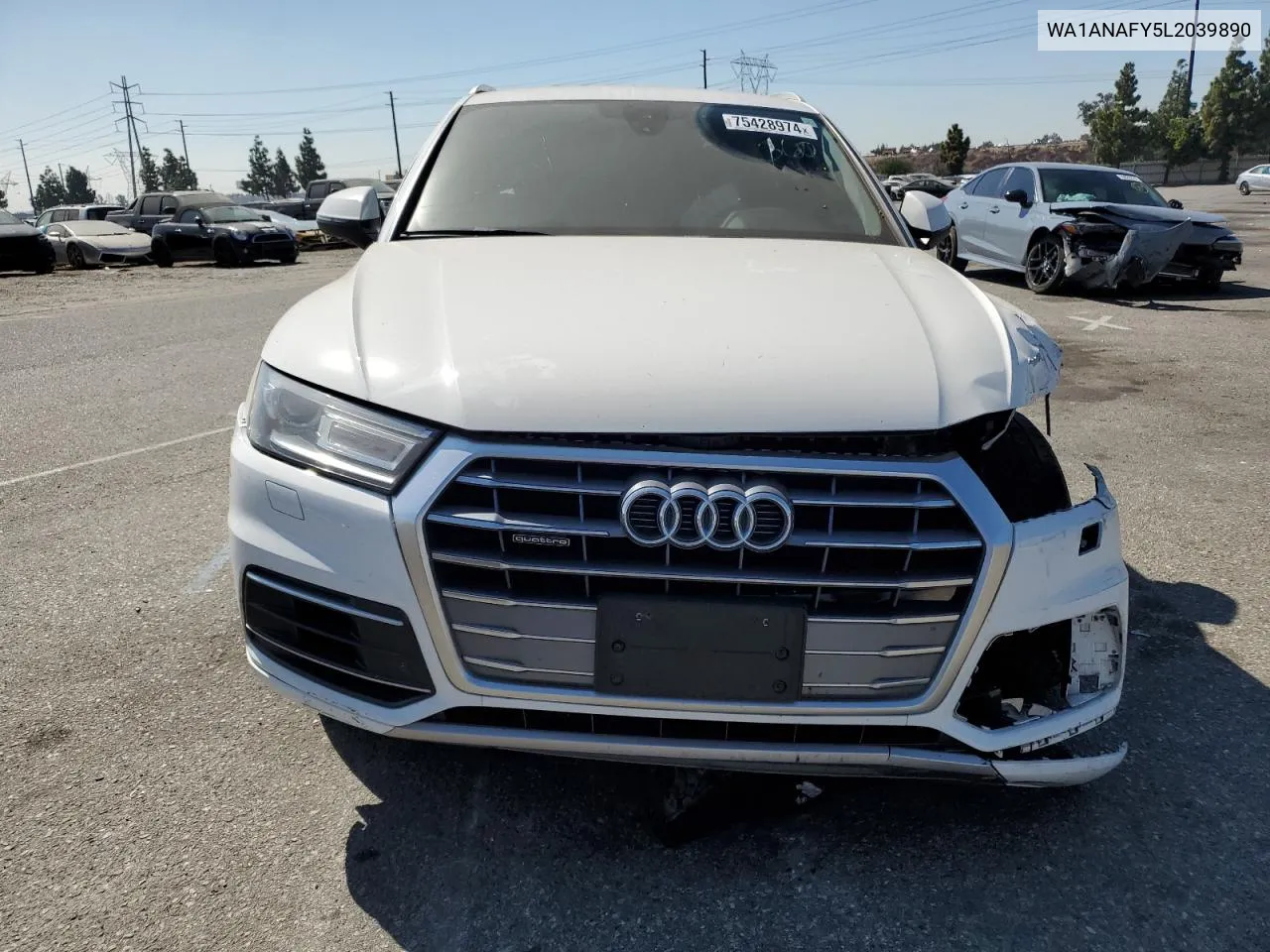 2020 Audi Q5 Premium VIN: WA1ANAFY5L2039890 Lot: 75428974