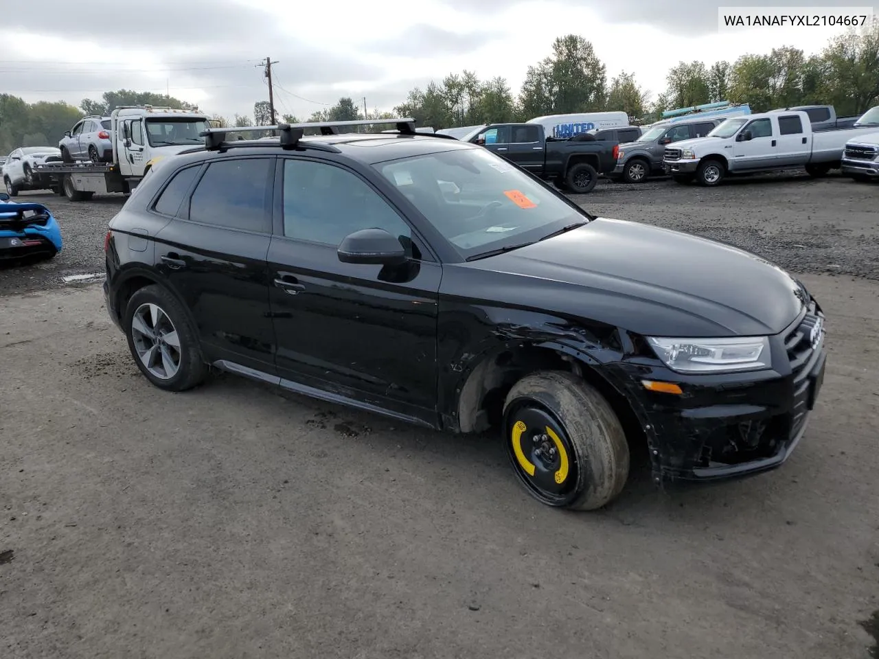 2020 Audi Q5 Premium VIN: WA1ANAFYXL2104667 Lot: 77013444