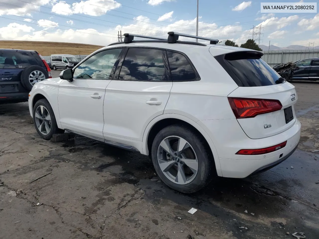 2020 Audi Q5 Premium VIN: WA1ANAFY2L2080252 Lot: 77835364