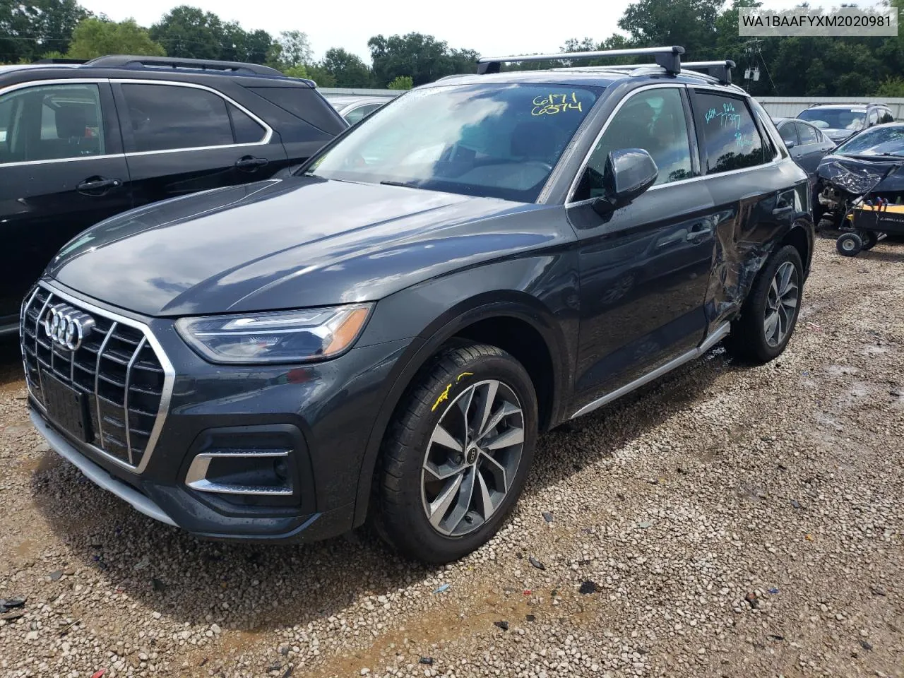 2021 Audi Q5 Premium Plus VIN: WA1BAAFYXM2020981 Lot: 61716374