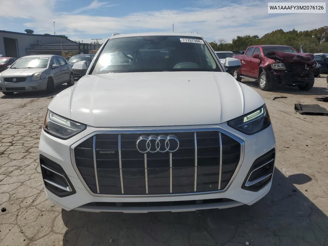 WA1AAAFY3M2076126 2021 Audi Q5 Premium