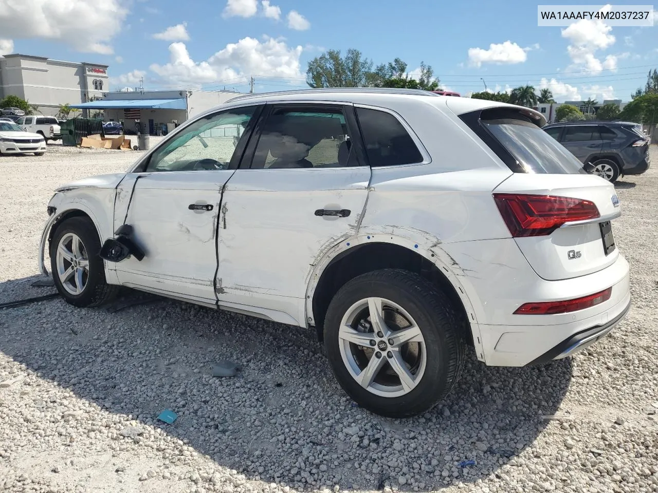 2021 Audi Q5 Premium VIN: WA1AAAFY4M2037237 Lot: 72527264