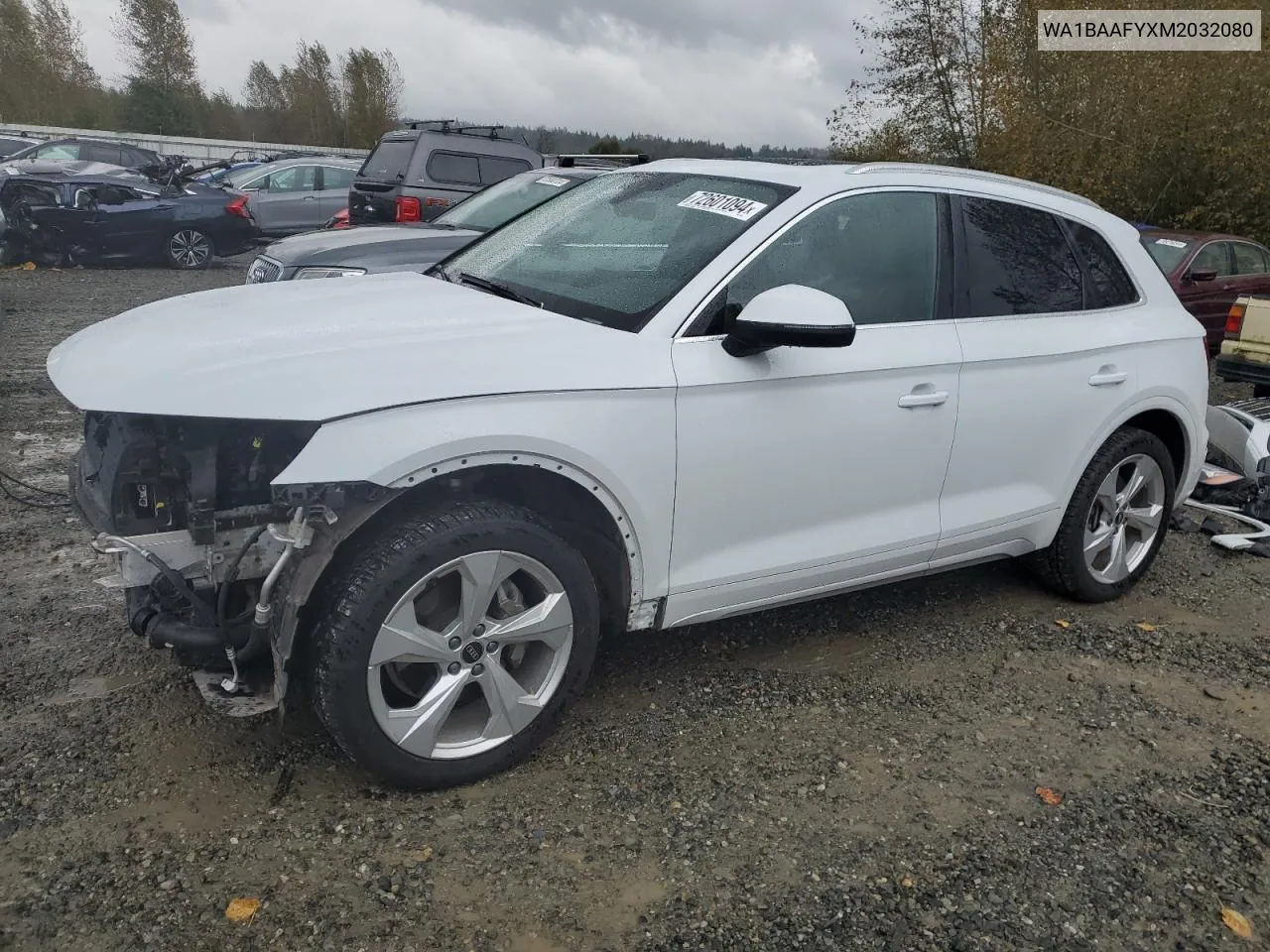 WA1BAAFYXM2032080 2021 Audi Q5 Premium Plus