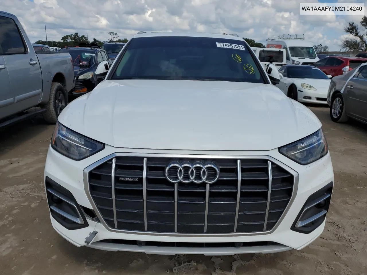 2021 Audi Q5 Premium VIN: WA1AAAFY0M2104240 Lot: 74657094