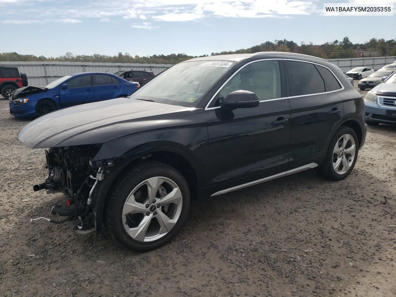 2021 Audi Q5 Premium Plus VIN: WA1BAAFY5M2035355 Lot: 75697334