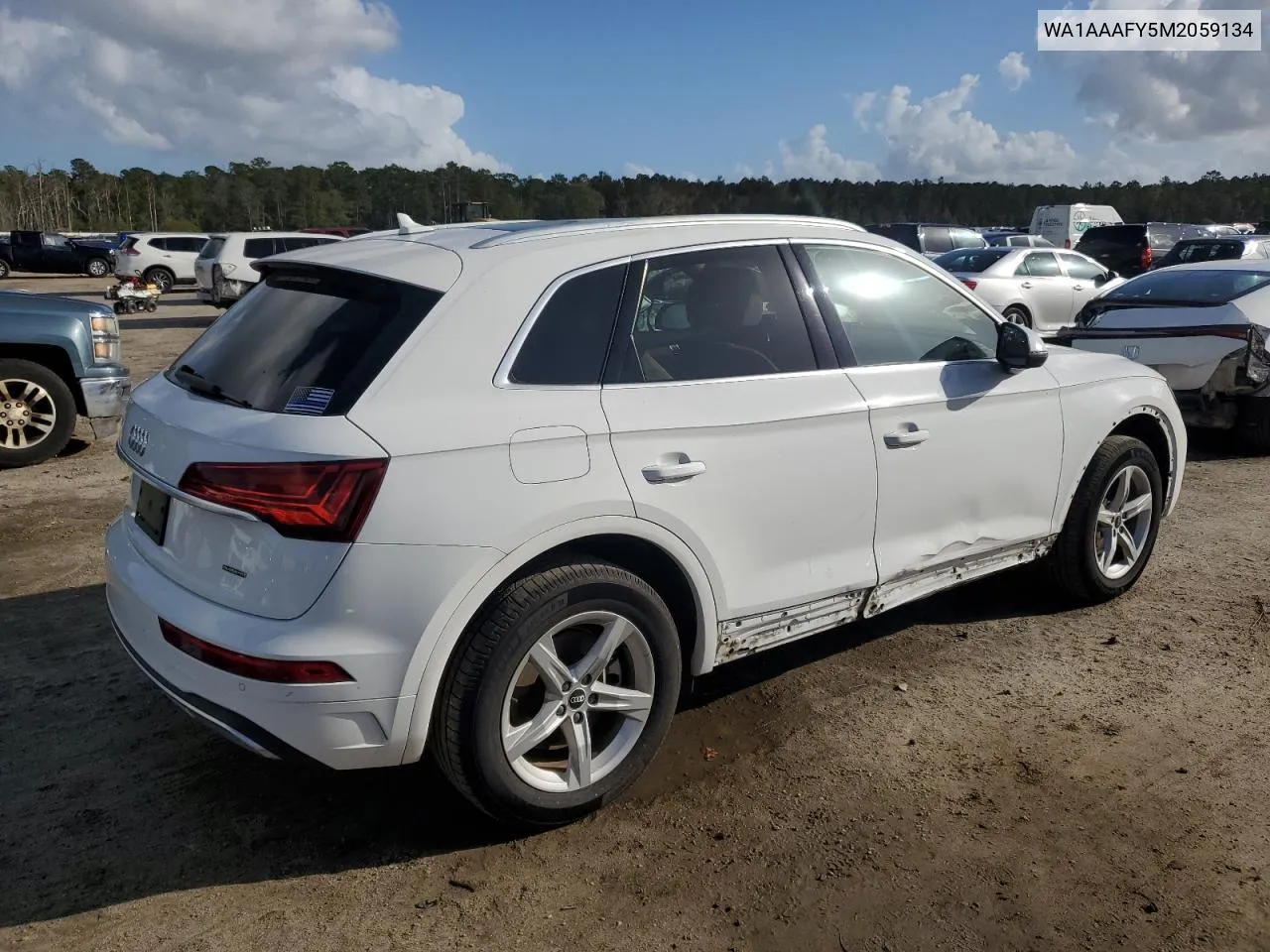 2021 Audi Q5 Premium VIN: WA1AAAFY5M2059134 Lot: 76896414