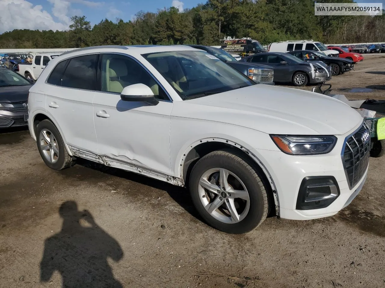 2021 Audi Q5 Premium VIN: WA1AAAFY5M2059134 Lot: 76896414