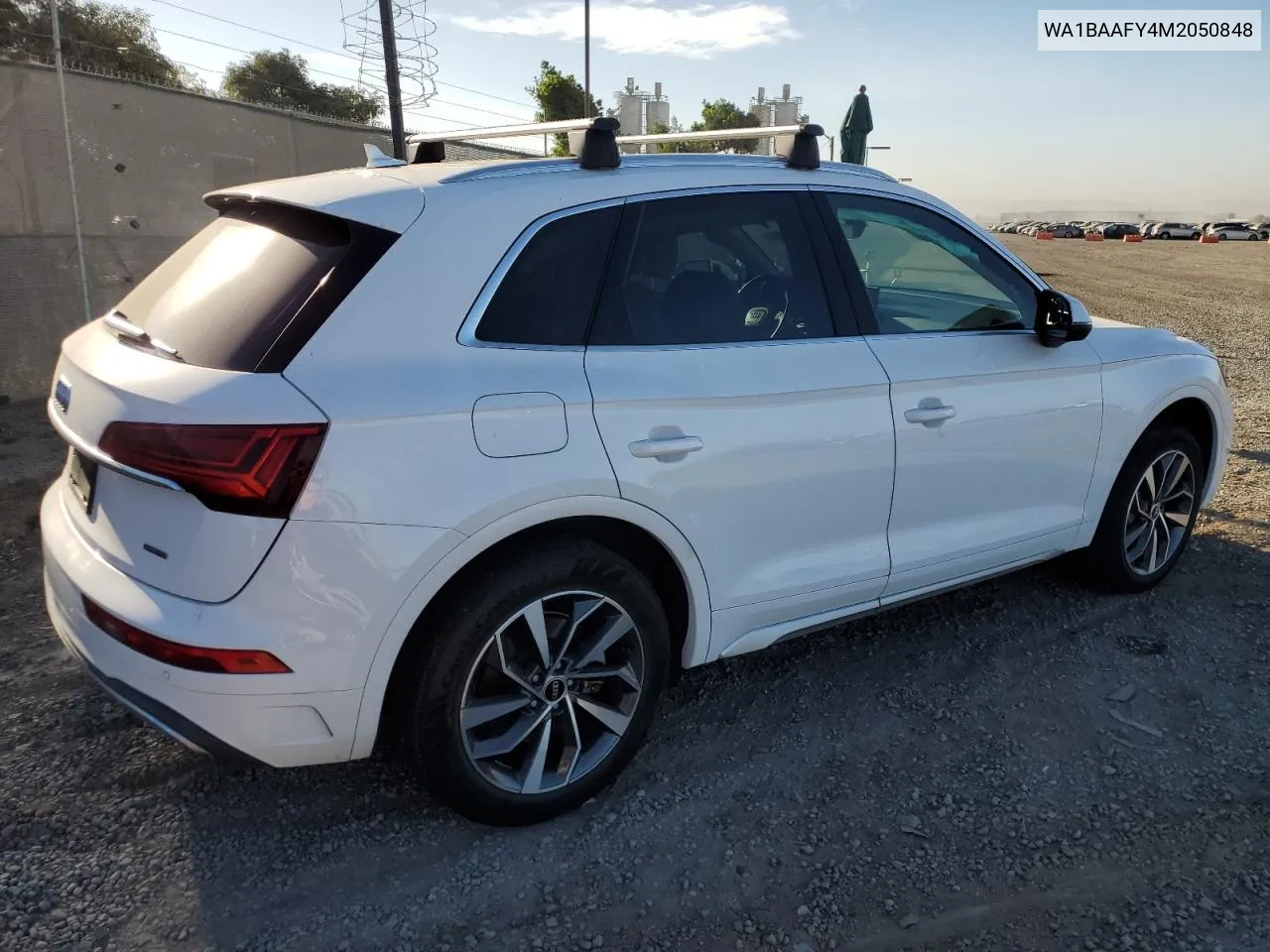 2021 Audi Q5 Premium Plus VIN: WA1BAAFY4M2050848 Lot: 77618864