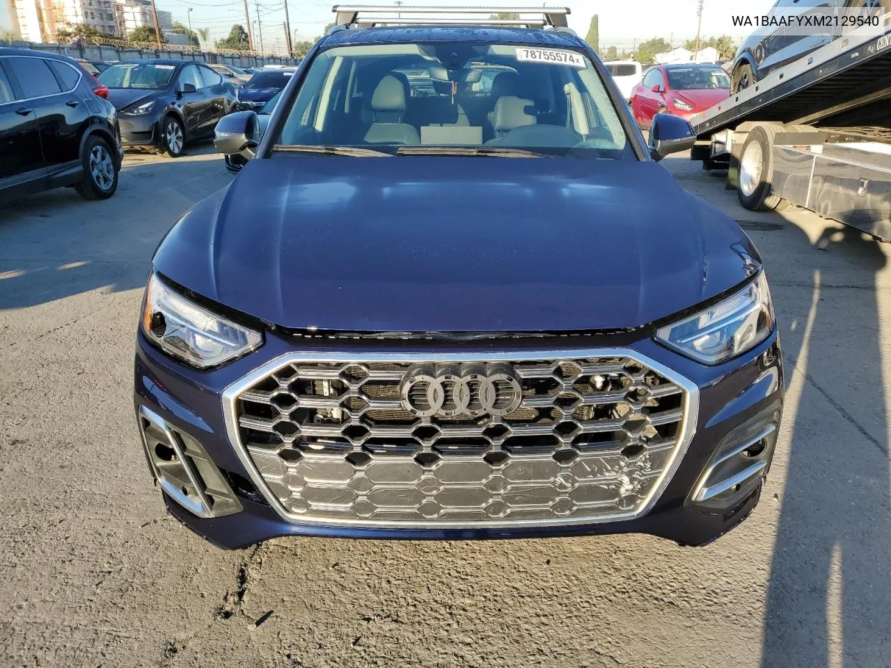 2021 Audi Q5 Premium Plus VIN: WA1BAAFYXM2129540 Lot: 78755574