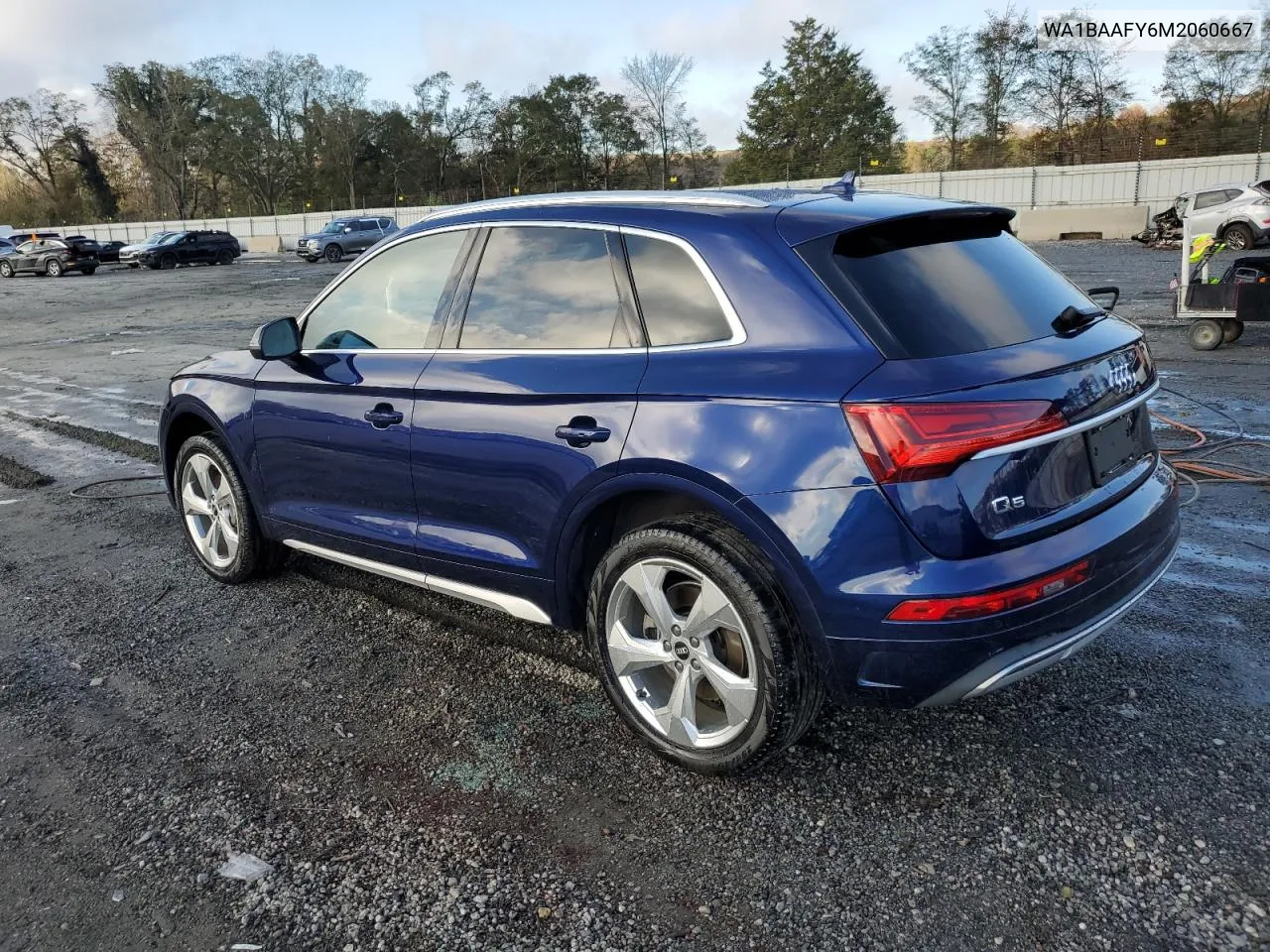 2021 Audi Q5 Premium Plus VIN: WA1BAAFY6M2060667 Lot: 79626624