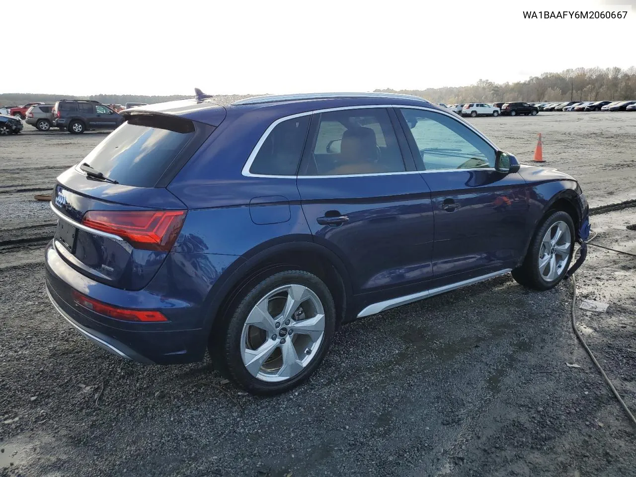 2021 Audi Q5 Premium Plus VIN: WA1BAAFY6M2060667 Lot: 79626624