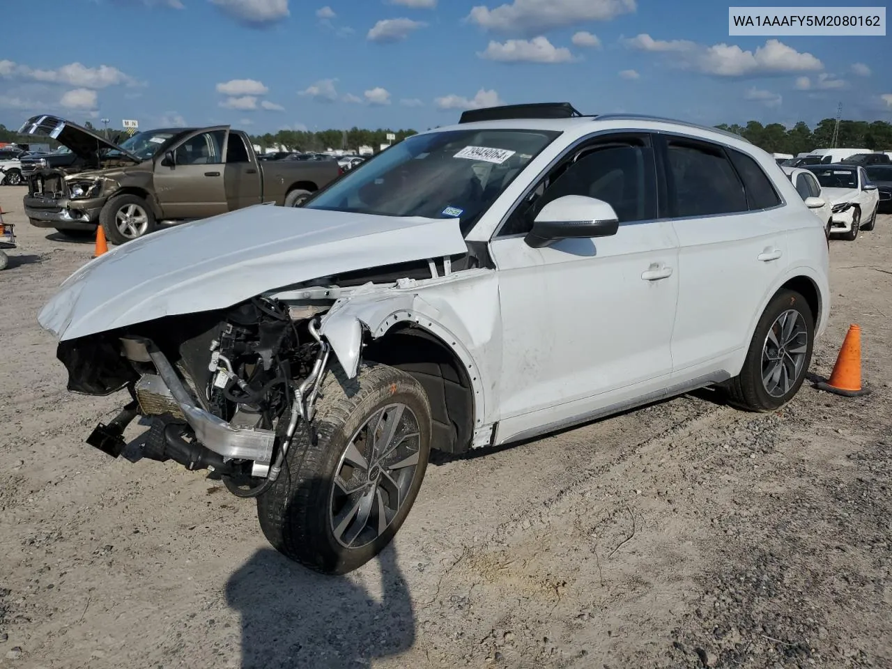 2021 Audi Q5 Premium VIN: WA1AAAFY5M2080162 Lot: 79949064