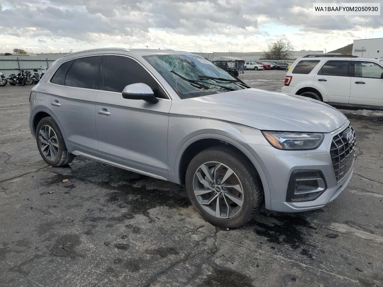 2021 Audi Q5 Premium Plus VIN: WA1BAAFY0M2050930 Lot: 80688394