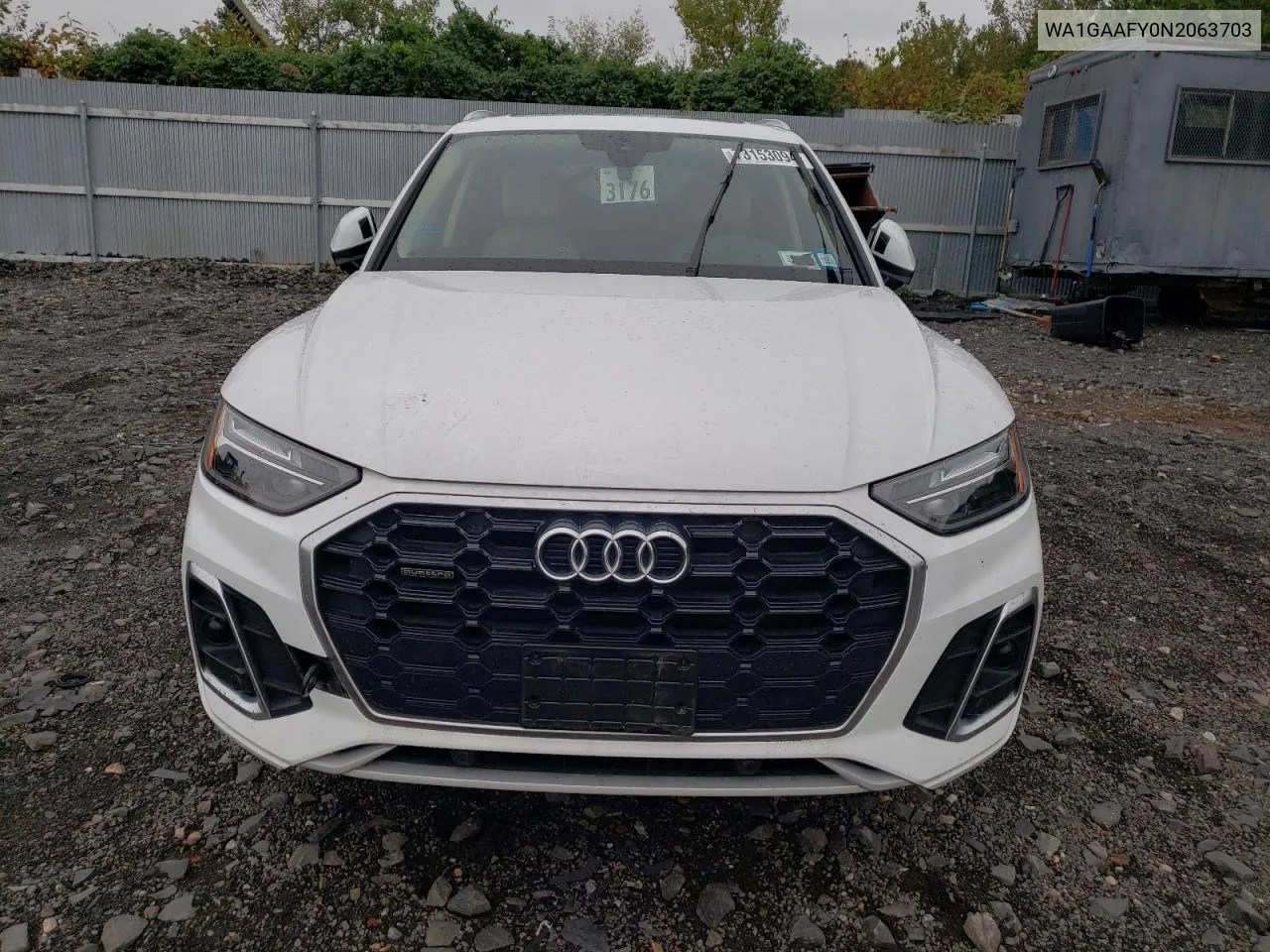 2022 Audi Q5 Premium 45 VIN: WA1GAAFY0N2063703 Lot: 73153094