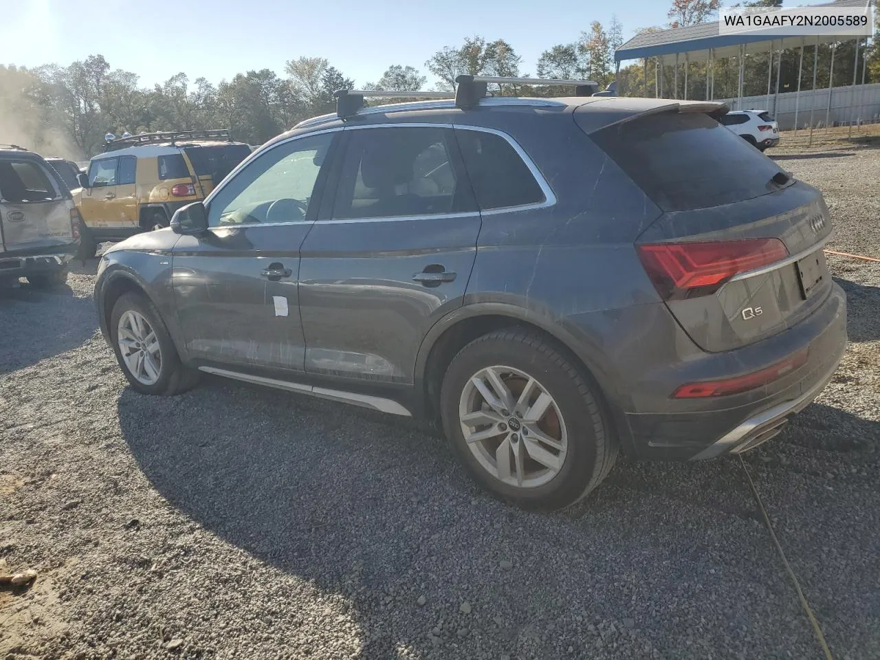 2022 Audi Q5 Premium 45 VIN: WA1GAAFY2N2005589 Lot: 76574234