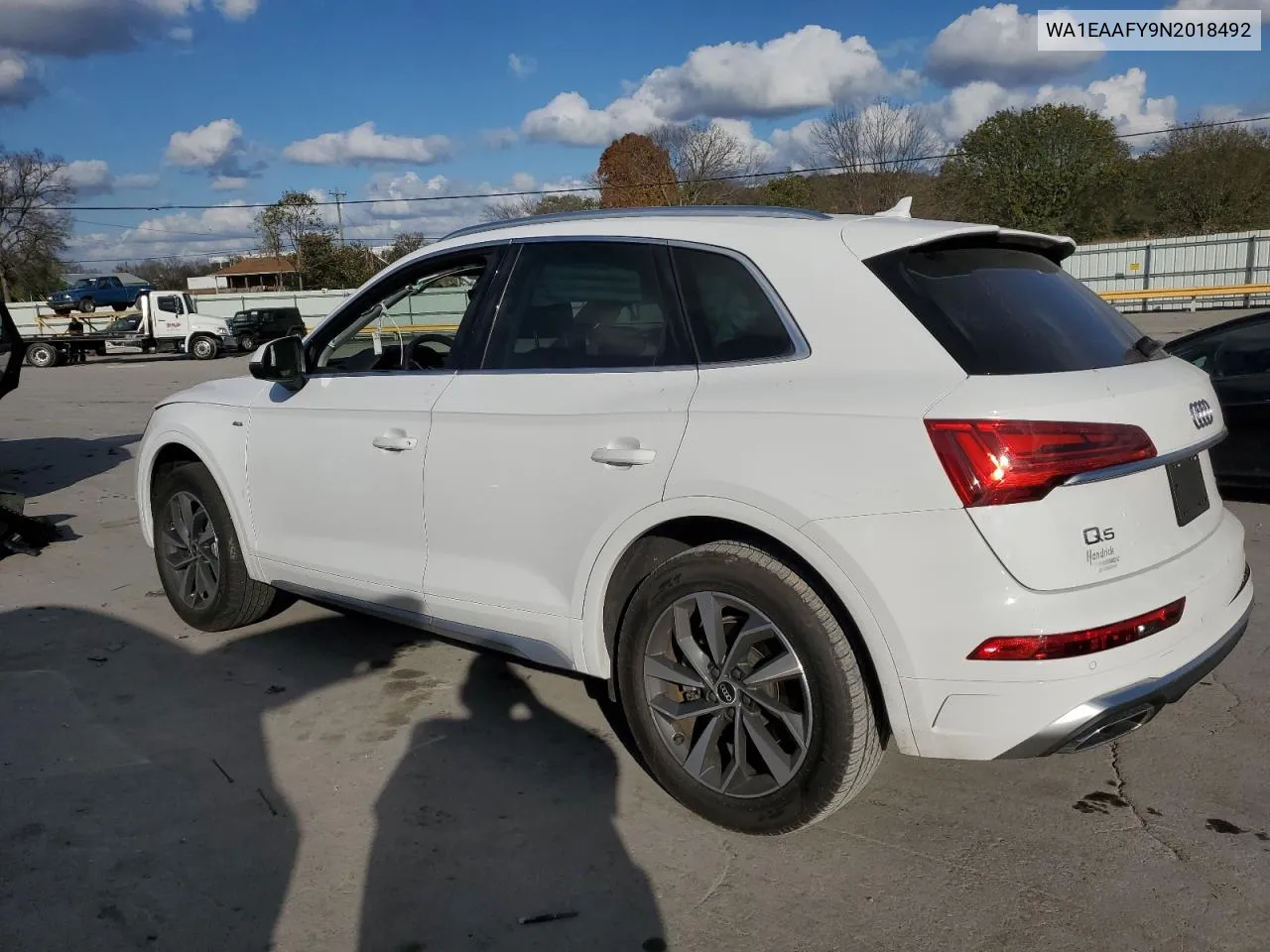 2022 Audi Q5 Premium Plus 45 VIN: WA1EAAFY9N2018492 Lot: 78551914