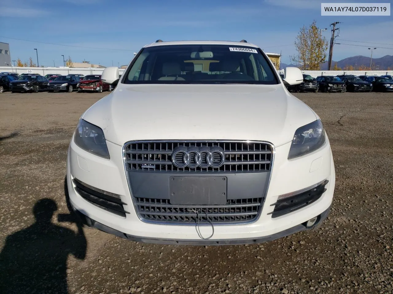 2007 Audi Q7 3.6 Quattro VIN: WA1AY74L07D037119 Lot: 74306694