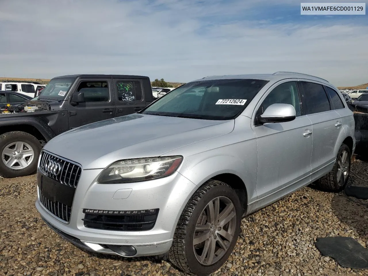 WA1VMAFE6CD001129 2012 Audi Q7 Prestige