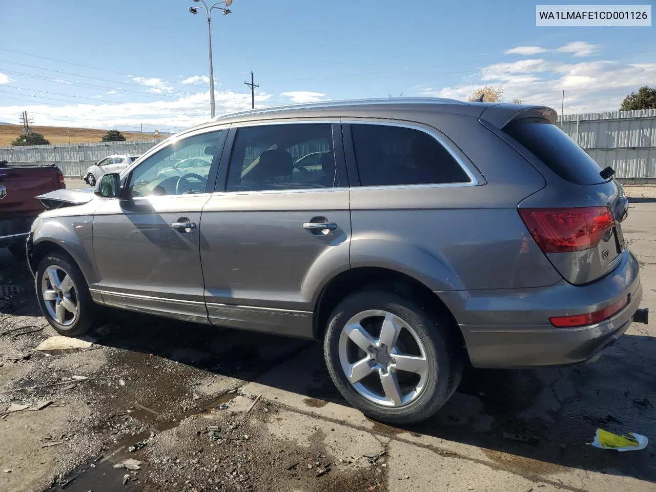 2012 Audi Q7 Premium Plus VIN: WA1LMAFE1CD001126 Lot: 76080474