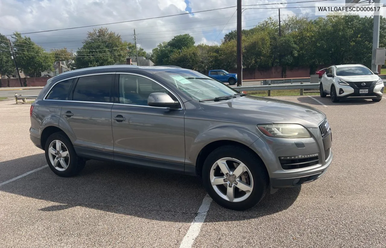 2012 Audi Q7 Premium VIN: WA1LGAFE5CD000617 Lot: 80257774