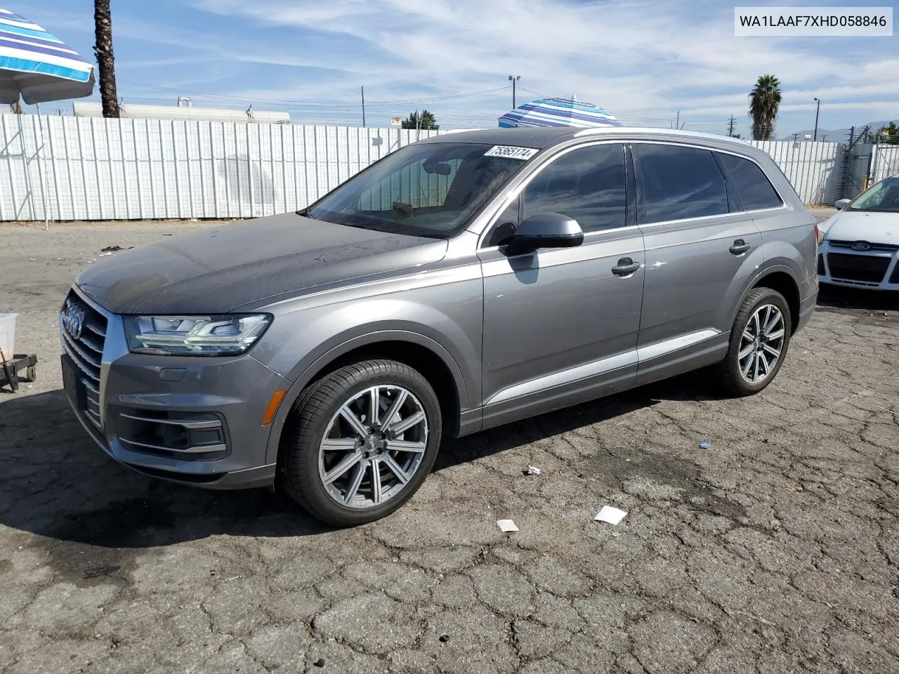 2017 Audi Q7 Premium Plus VIN: WA1LAAF7XHD058846 Lot: 75365174