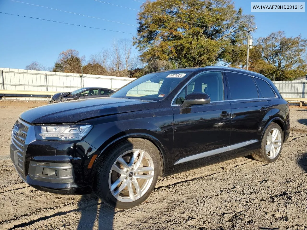 2017 Audi Q7 Prestige VIN: WA1VAAF78HD031315 Lot: 79774034