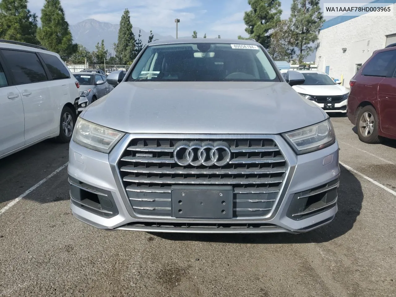 2017 Audi Q7 Premium VIN: WA1AAAF78HD003965 Lot: 80058194