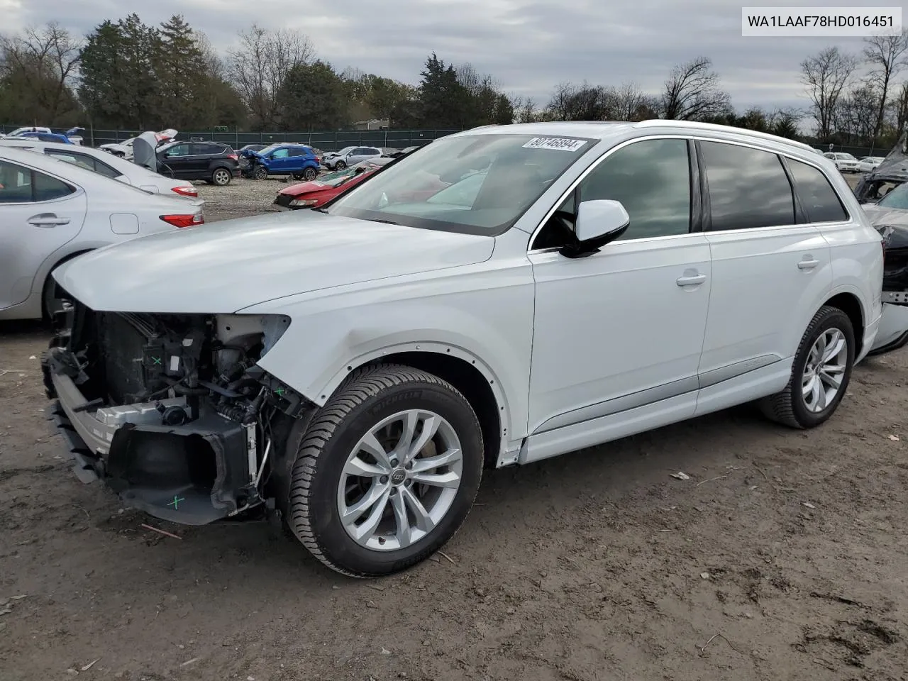 2017 Audi Q7 Premium Plus VIN: WA1LAAF78HD016451 Lot: 80746894