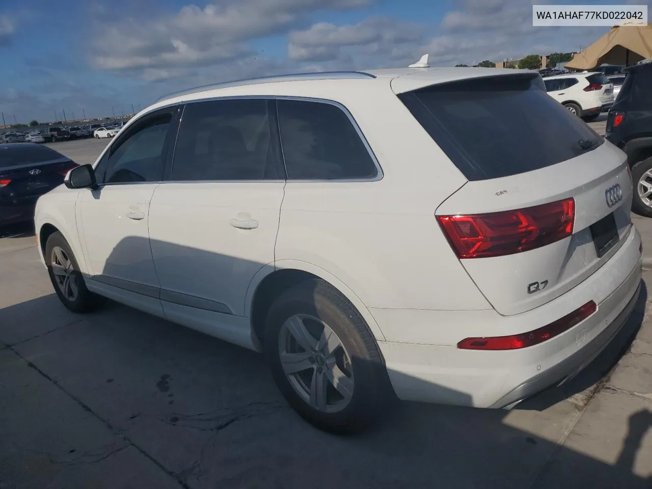 2019 Audi Q7 Premium VIN: WA1AHAF77KD022042 Lot: 60095464