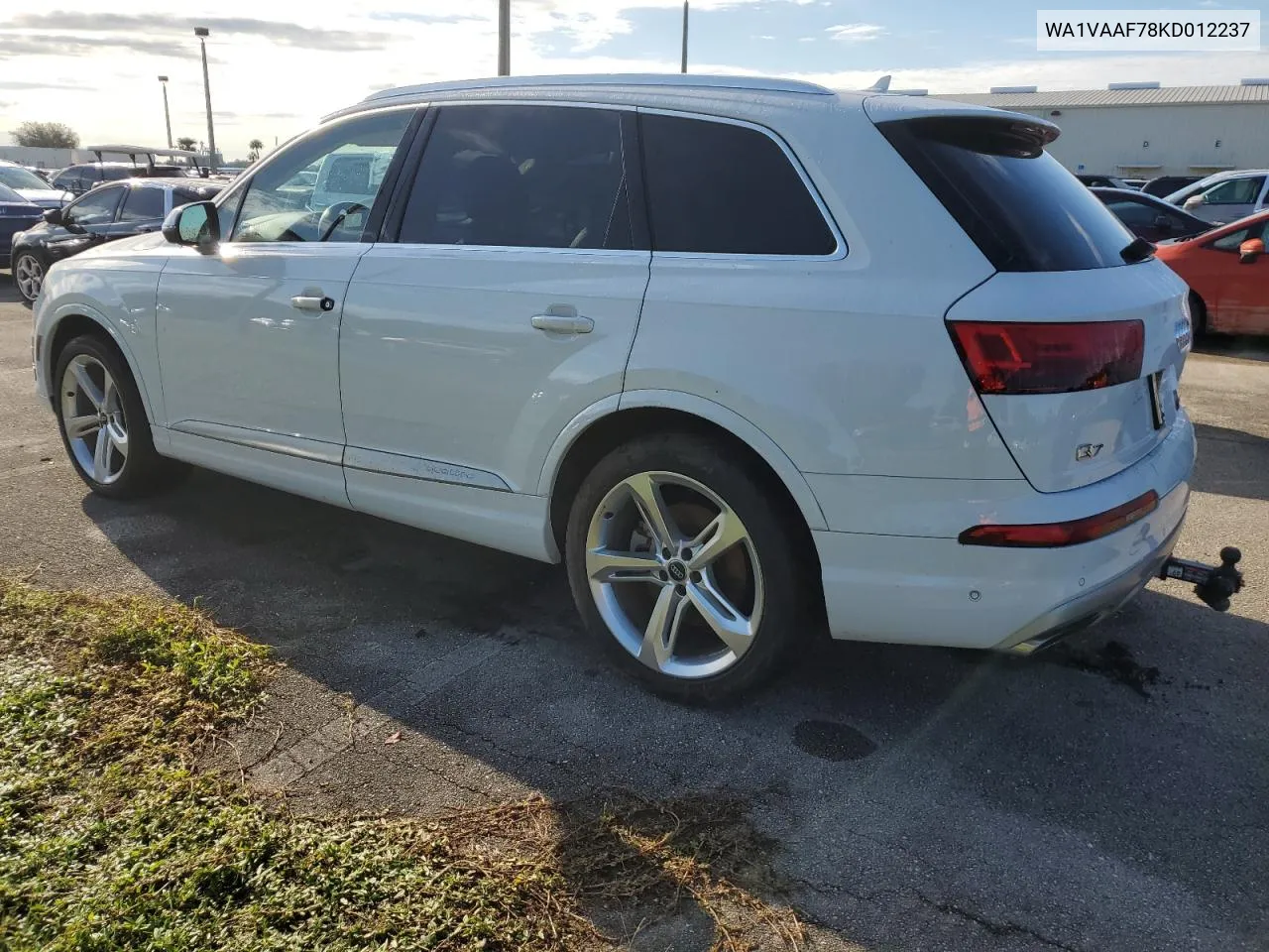 2019 Audi Q7 Prestige VIN: WA1VAAF78KD012237 Lot: 73936184