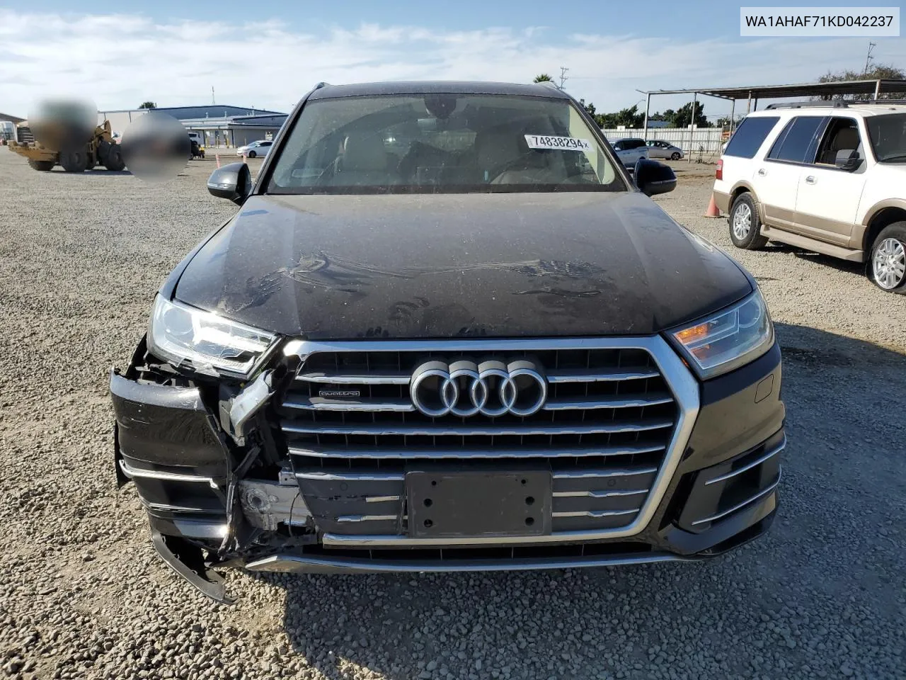 2019 Audi Q7 Premium VIN: WA1AHAF71KD042237 Lot: 74838294