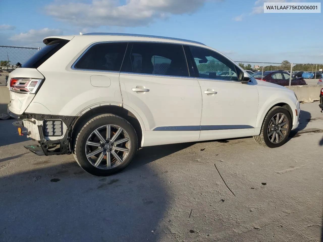 2019 Audi Q7 Premium Plus VIN: WA1LAAF75KD006001 Lot: 76809514