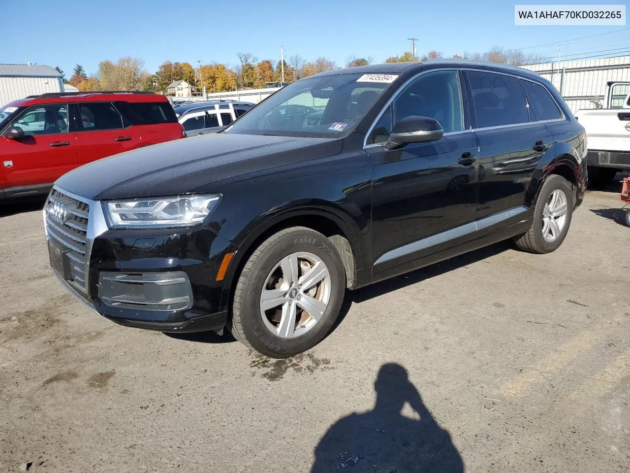 2019 Audi Q7 Premium VIN: WA1AHAF70KD032265 Lot: 77435394