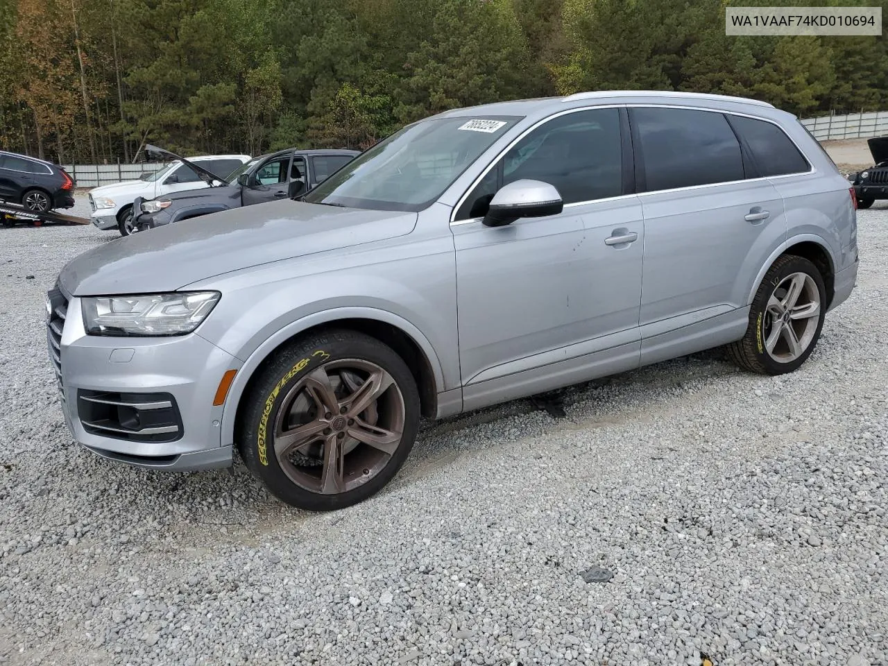 2019 Audi Q7 Prestige VIN: WA1VAAF74KD010694 Lot: 78852224