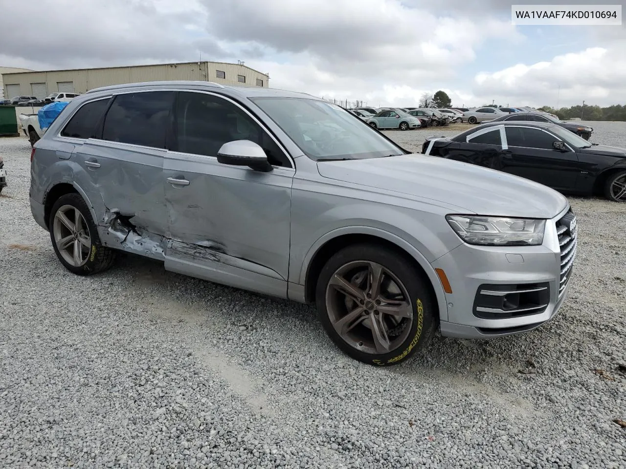 2019 Audi Q7 Prestige VIN: WA1VAAF74KD010694 Lot: 78852224