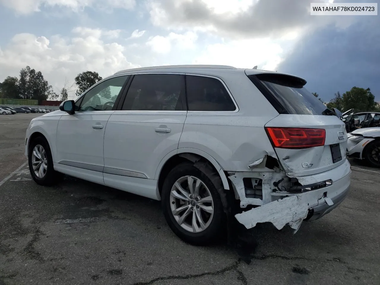 2019 Audi Q7 Premium VIN: WA1AHAF78KD024723 Lot: 80738794