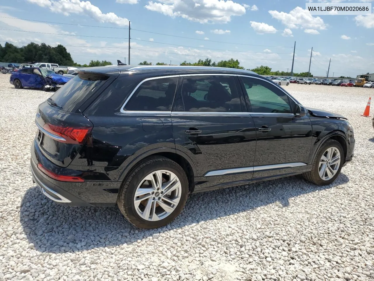 2021 Audi Q7 Premium Plus VIN: WA1LJBF70MD020686 Lot: 61297144