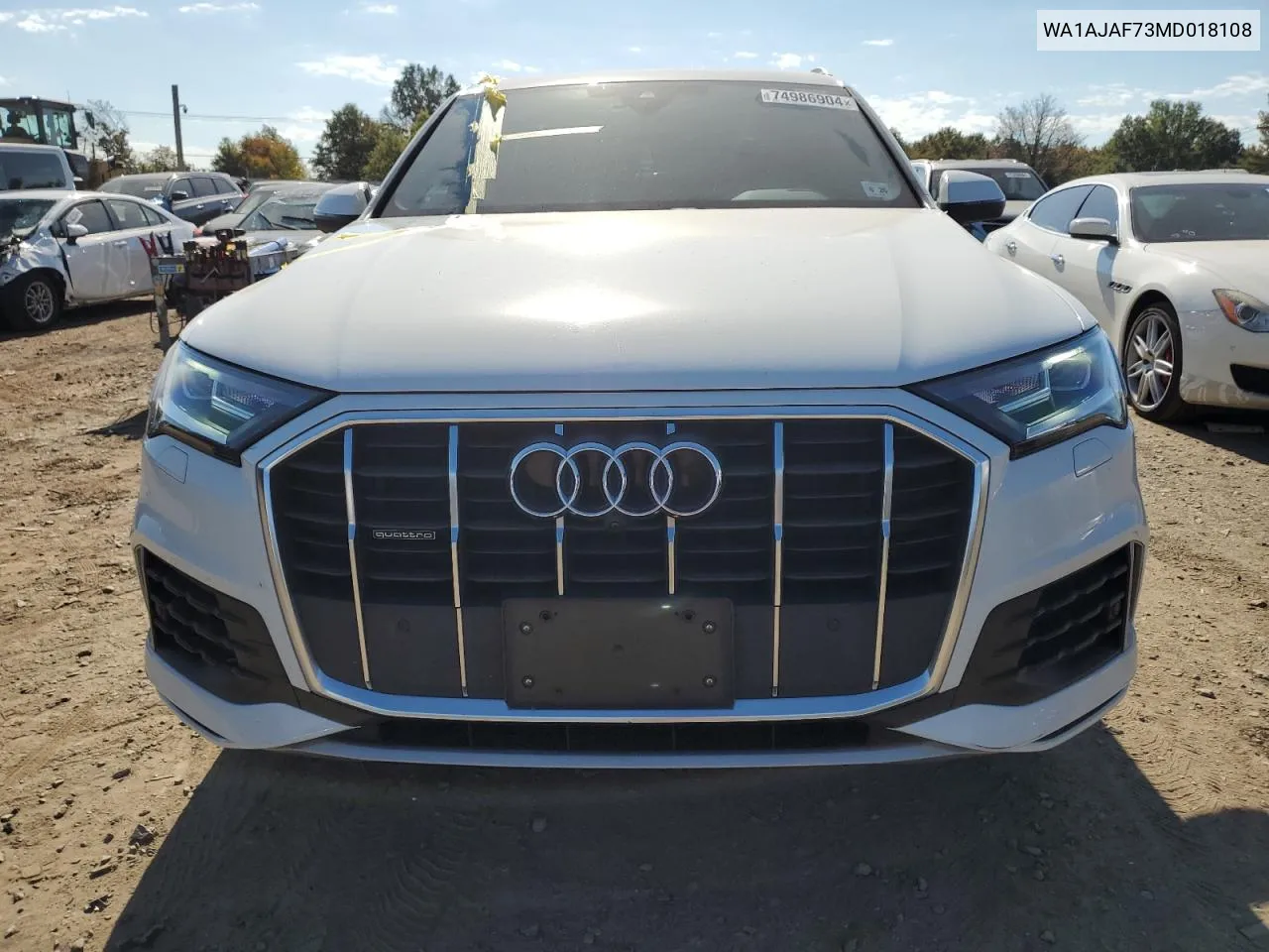 2021 Audi Q7 Premium VIN: WA1AJAF73MD018108 Lot: 74986904