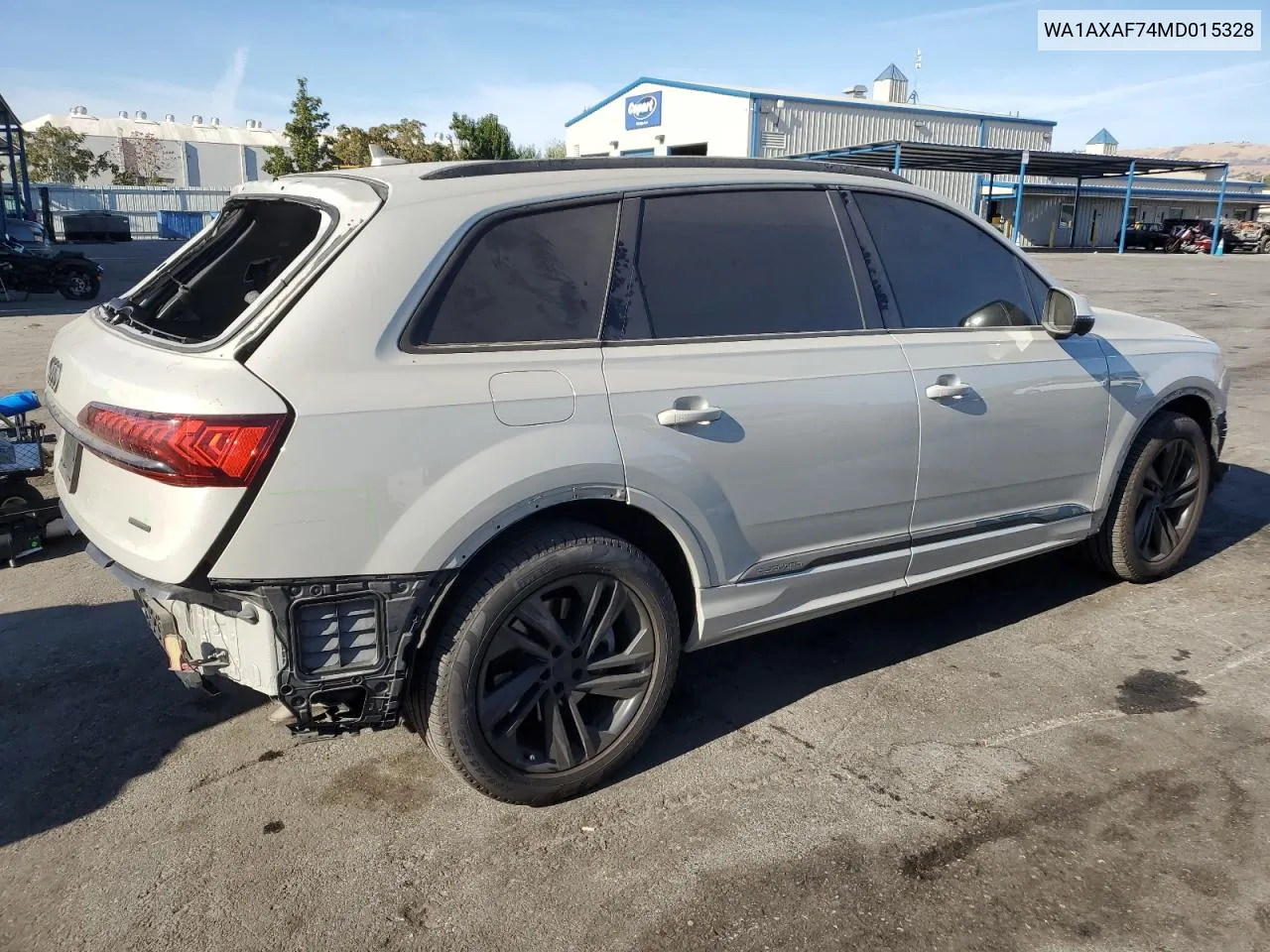 2021 Audi Q7 Premium VIN: WA1AXAF74MD015328 Lot: 75545144